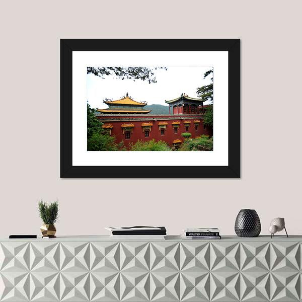 Temple of Fu Shou In Chengde Canvas Wall Art-5 Horizontal-Gallery Wrap-22" x 12"-Tiaracle