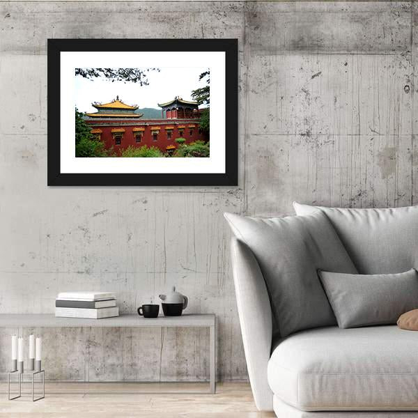 Temple of Fu Shou In Chengde Canvas Wall Art-5 Horizontal-Gallery Wrap-22" x 12"-Tiaracle