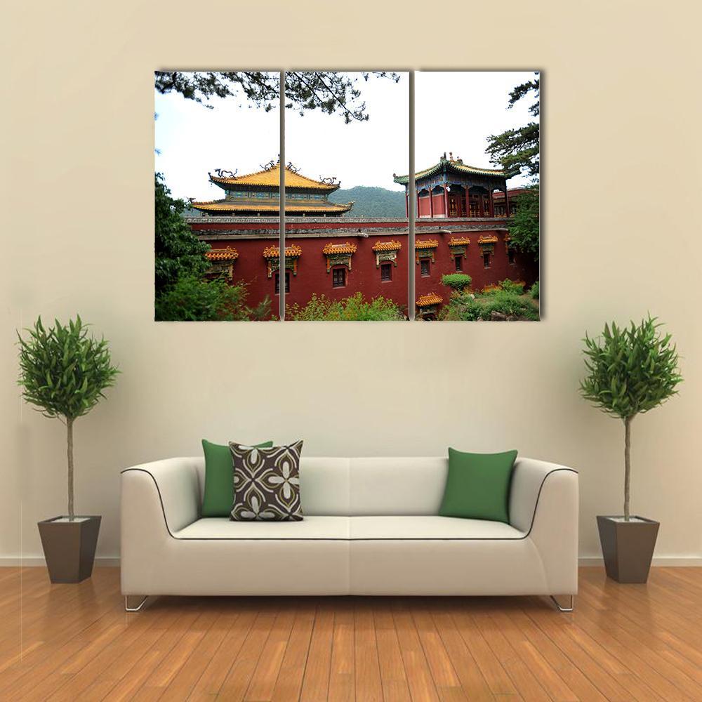Temple of Fu Shou In Chengde Canvas Wall Art-3 Horizontal-Gallery Wrap-37" x 24"-Tiaracle
