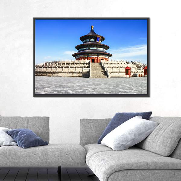 Temple Of Heaven Beijing Canvas Wall Art-1 Piece-Floating Frame-24" x 16"-Tiaracle