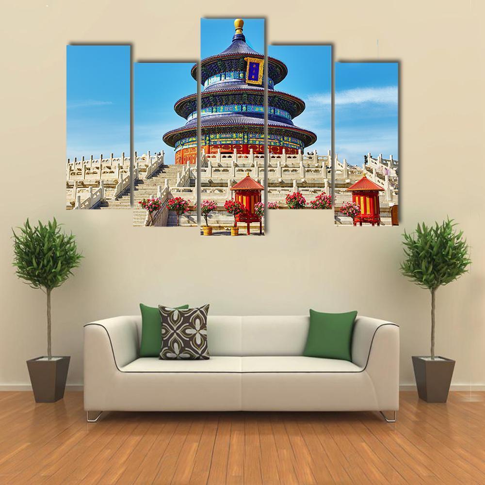 Temple Of Heaven Beijing Canvas Wall Art-5 Pop-Gallery Wrap-47" x 32"-Tiaracle