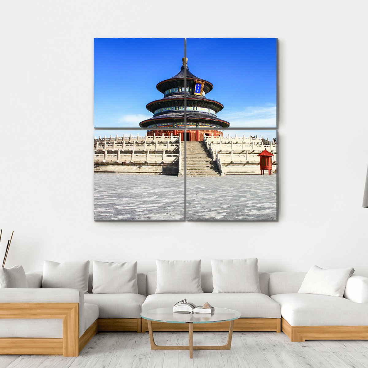 Temple Of Heaven Beijing Canvas Wall Art-4 Square-Gallery Wrap-17" x 17"-Tiaracle