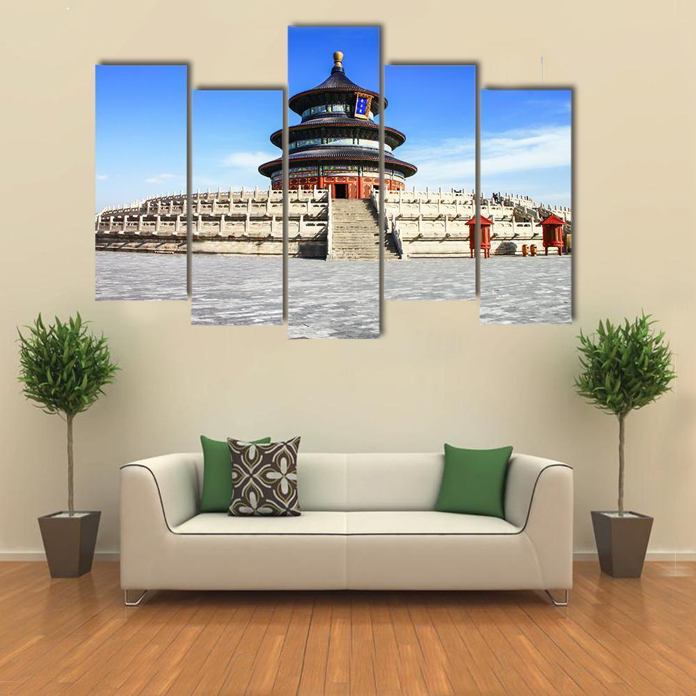 Temple Of Heaven Beijing Canvas Wall Art-5 Pop-Gallery Wrap-47" x 32"-Tiaracle