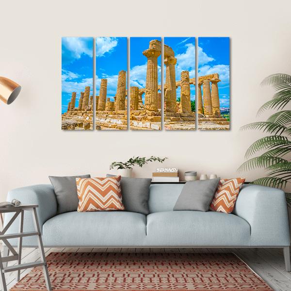 Temple Of Juno In Italy Canvas Wall Art-5 Horizontal-Gallery Wrap-22" x 12"-Tiaracle