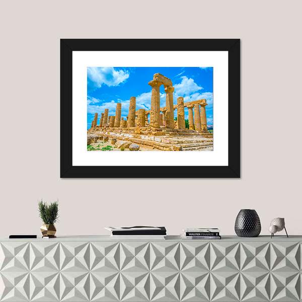 Temple Of Juno In Italy Canvas Wall Art-5 Horizontal-Gallery Wrap-22" x 12"-Tiaracle