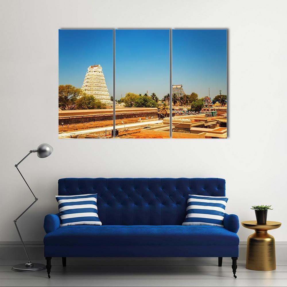 Temple of Sri Ranganathaswamy In India Canvas Wall Art-3 Horizontal-Gallery Wrap-37" x 24"-Tiaracle
