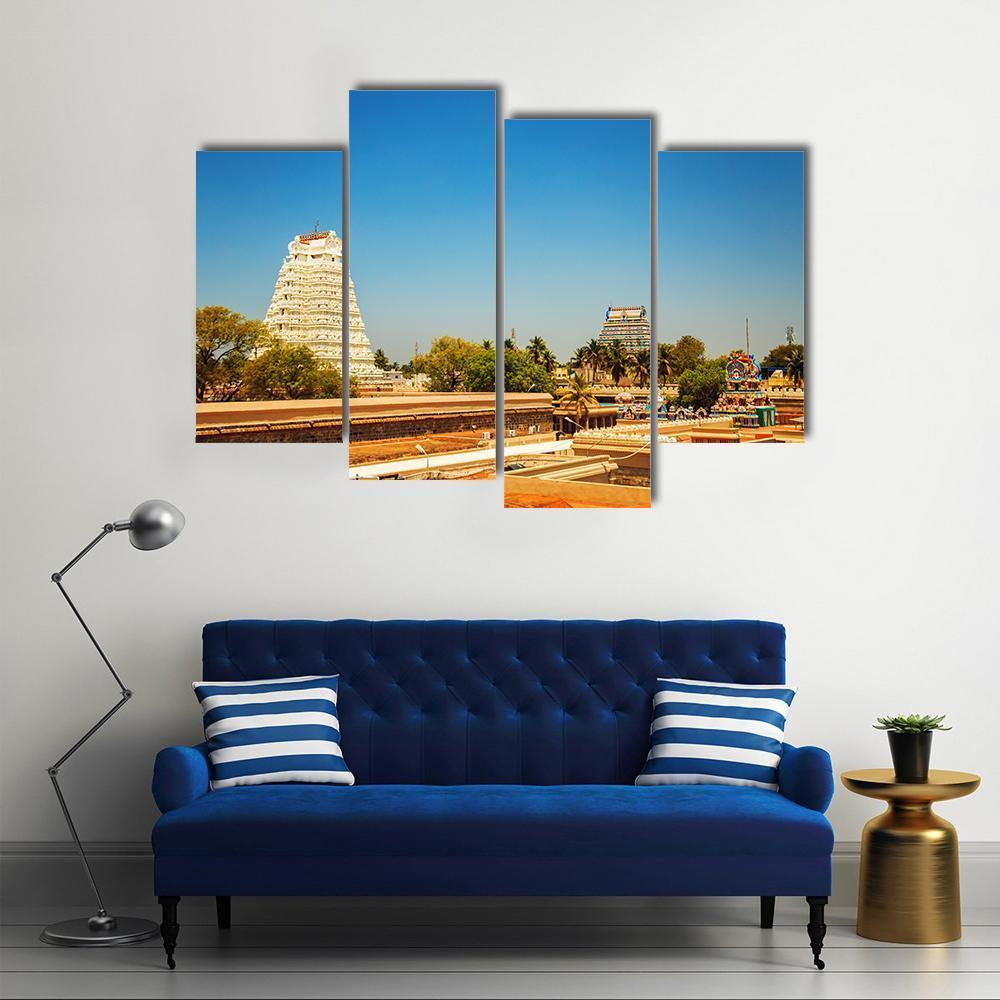 Temple of Sri Ranganathaswamy In India Canvas Wall Art-4 Pop-Gallery Wrap-50" x 32"-Tiaracle