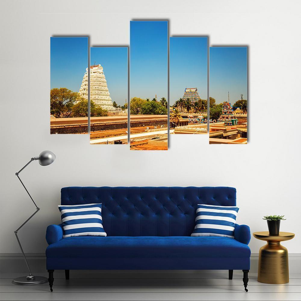 Temple of Sri Ranganathaswamy In India Canvas Wall Art-5 Pop-Gallery Wrap-47" x 32"-Tiaracle