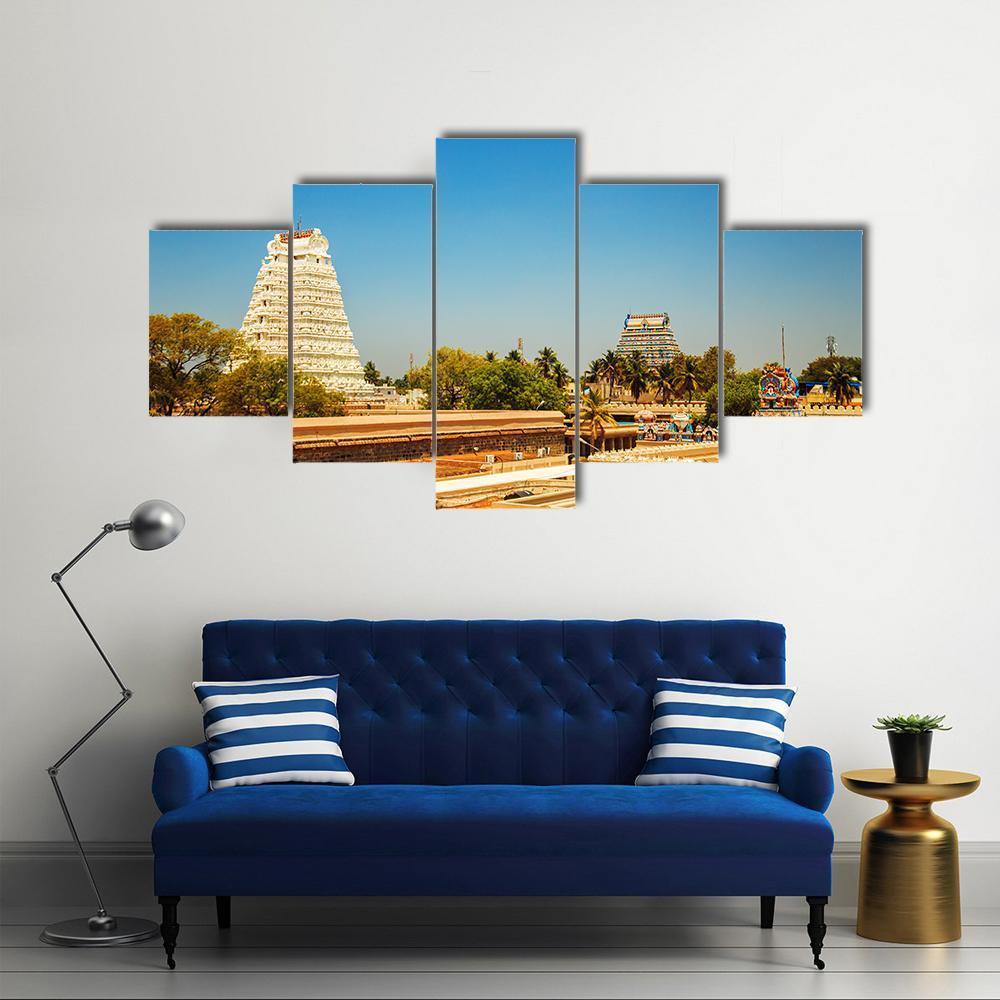 Temple of Sri Ranganathaswamy In India Canvas Wall Art-5 Star-Gallery Wrap-62" x 32"-Tiaracle