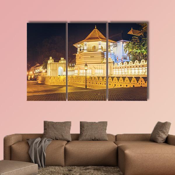 Temple Of Buddha Tooth Canvas Wall Art-3 Horizontal-Gallery Wrap-37" x 24"-Tiaracle