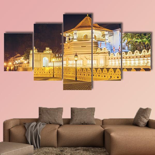 Temple Of Buddha Tooth Canvas Wall Art-5 Star-Gallery Wrap-62" x 32"-Tiaracle