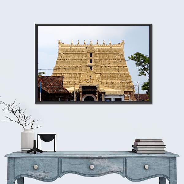 Temple Of Thiruvananthapuram Canvas Wall Art-3 Horizontal-Gallery Wrap-25" x 16"-Tiaracle