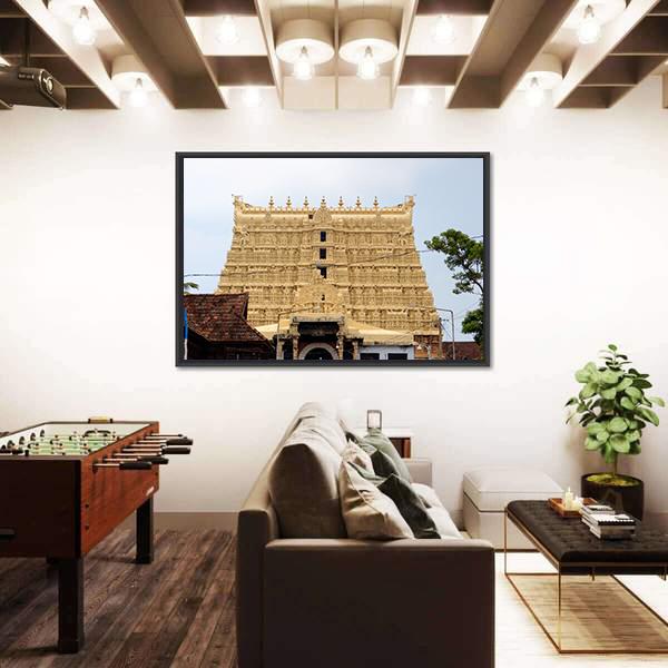 Temple Of Thiruvananthapuram Canvas Wall Art-3 Horizontal-Gallery Wrap-25" x 16"-Tiaracle