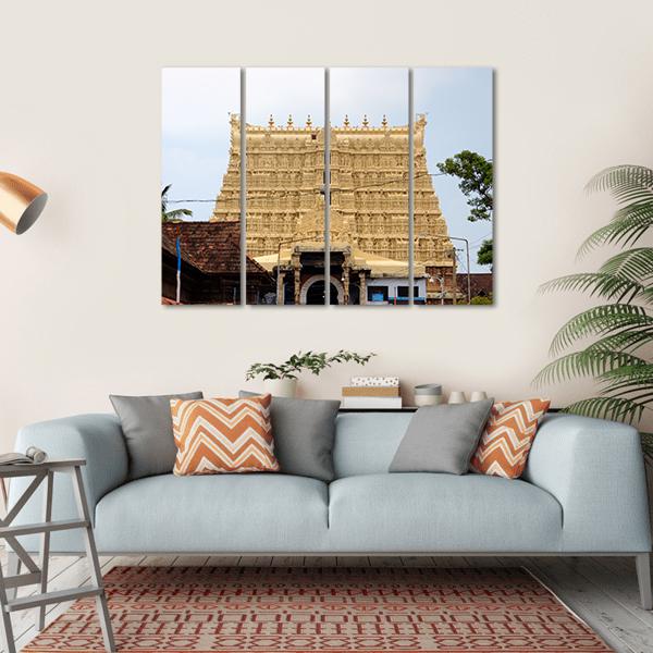 Temple Of Thiruvananthapuram Canvas Wall Art-4 Horizontal-Gallery Wrap-34" x 24"-Tiaracle