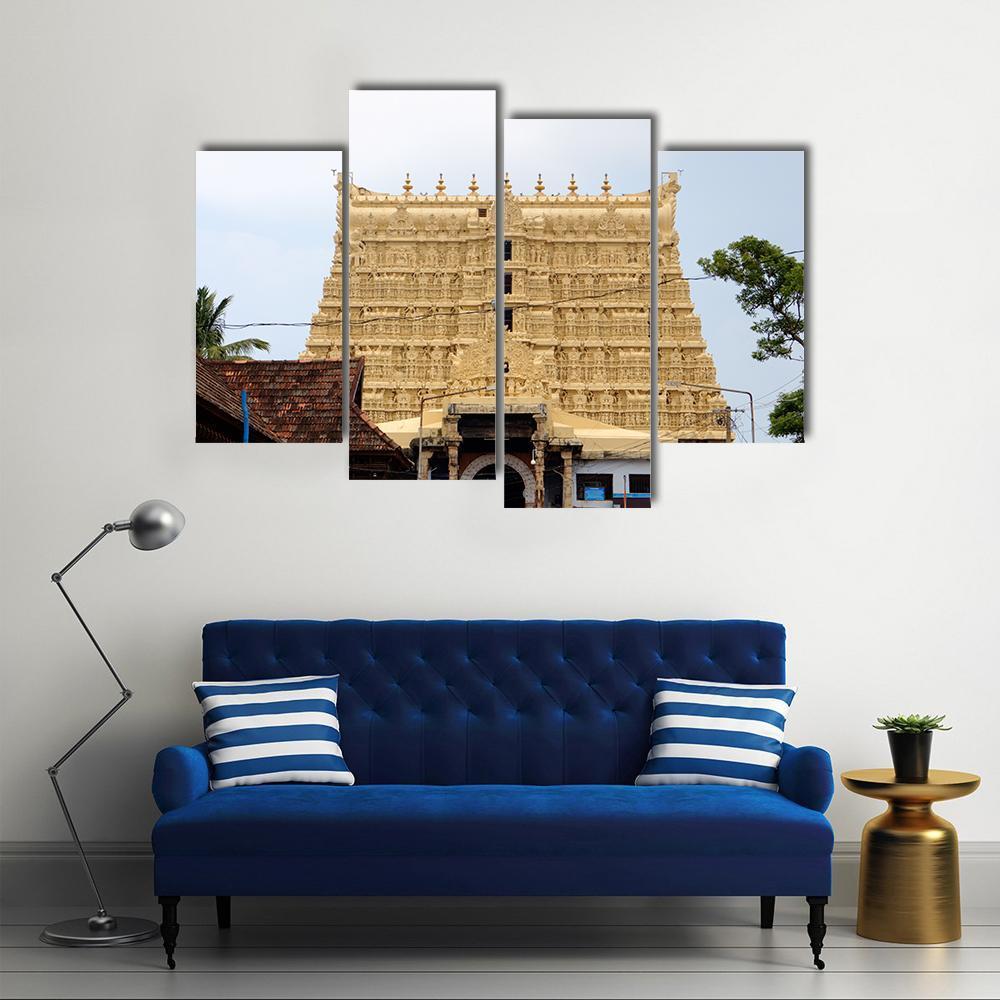Temple Of Thiruvananthapuram Canvas Wall Art-4 Pop-Gallery Wrap-50" x 32"-Tiaracle