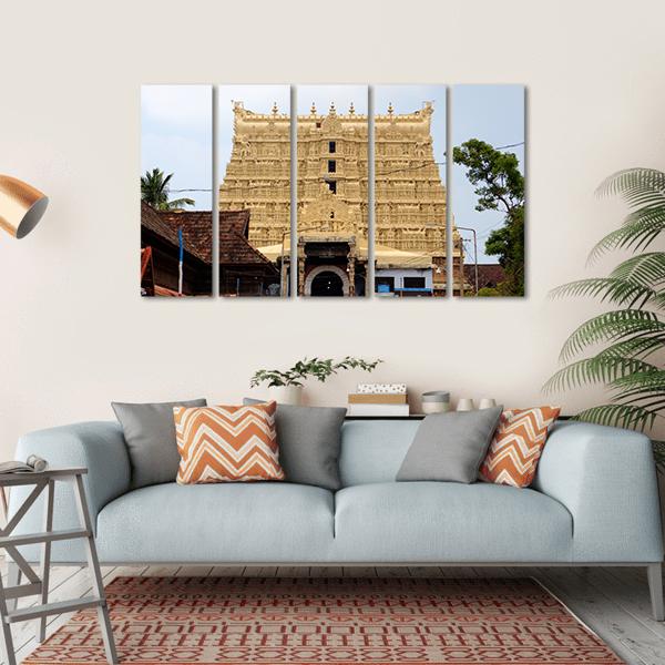 Temple Of Thiruvananthapuram Canvas Wall Art-5 Horizontal-Gallery Wrap-22" x 12"-Tiaracle