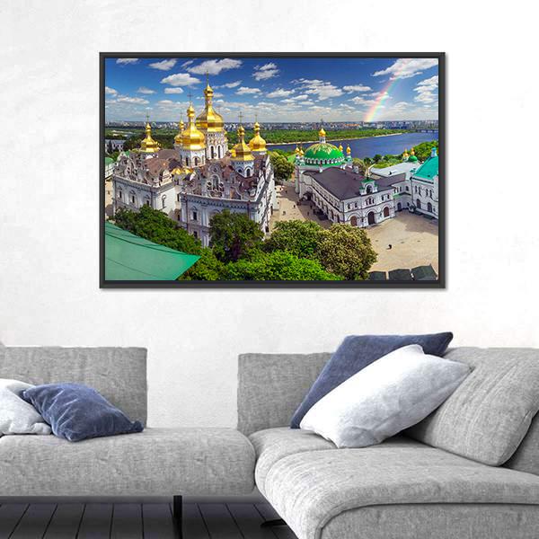 Temples Cathedral In Kiev Ukraine Canvas Wall Art-1 Piece-Floating Frame-24" x 16"-Tiaracle