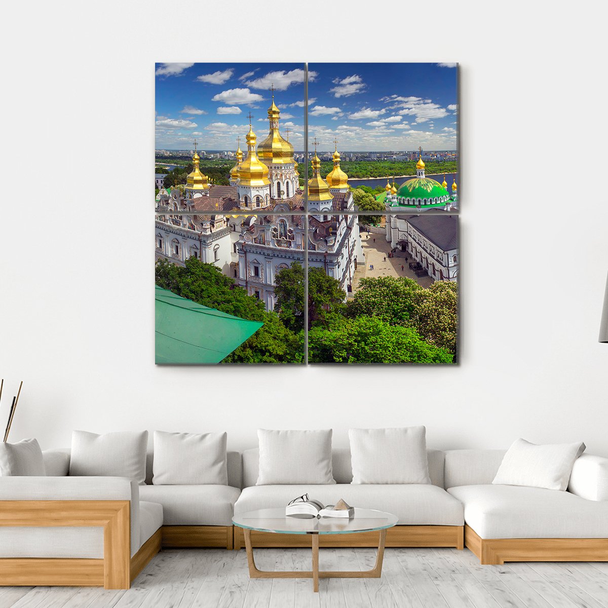 Temples Cathedral In Kiev Ukraine Canvas Wall Art-4 Square-Gallery Wrap-17" x 17"-Tiaracle