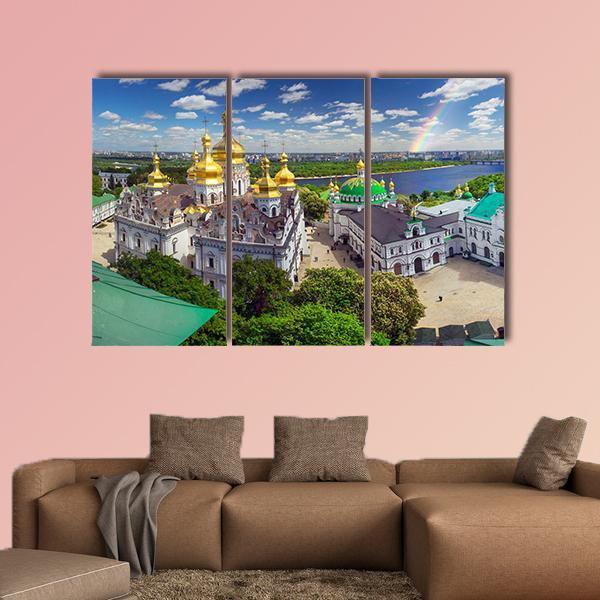 Temples Cathedral In Kiev Ukraine Canvas Wall Art-3 Horizontal-Gallery Wrap-25" x 16"-Tiaracle