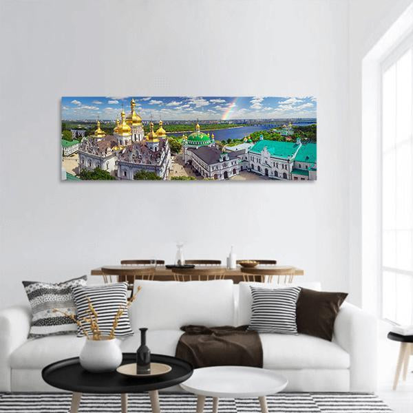 Temples Cathedral In Kiev Ukraine Panoramic Canvas Wall Art-1 Piece-36" x 12"-Tiaracle