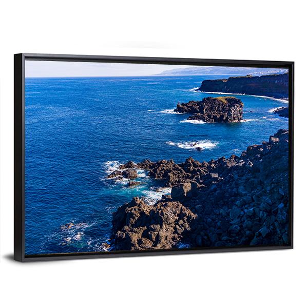 Tenerife Black Beach In Spain Canvas Wall Art-3 Horizontal-Gallery Wrap-25" x 16"-Tiaracle