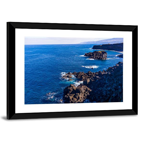 Tenerife Black Beach In Spain Canvas Wall Art-3 Horizontal-Gallery Wrap-25" x 16"-Tiaracle