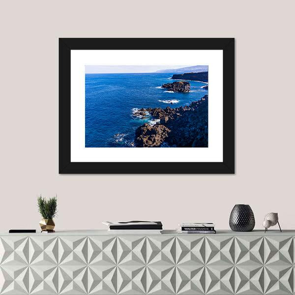 Tenerife Black Beach In Spain Canvas Wall Art-3 Horizontal-Gallery Wrap-25" x 16"-Tiaracle