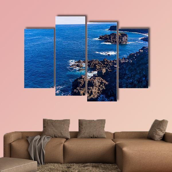 Tenerife Black Beach In Spain Canvas Wall Art-4 Pop-Gallery Wrap-50" x 32"-Tiaracle
