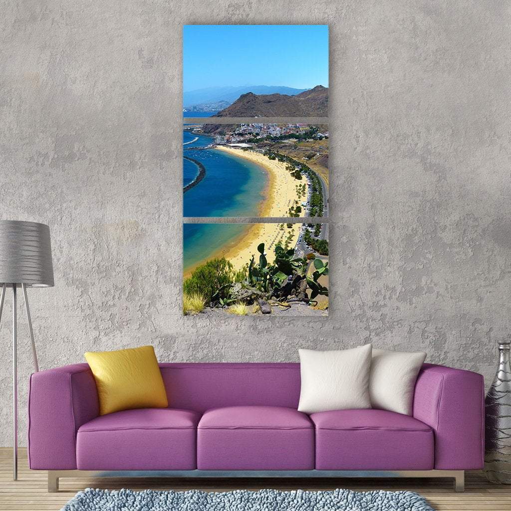 Tenerife Canary Islands Beach In Spain Vertical Canvas Wall Art-3 Vertical-Gallery Wrap-12" x 25"-Tiaracle