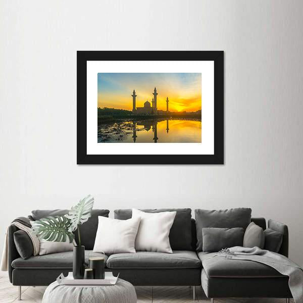 Tengku Ampuan Jemaah Mosque Canvas Wall Art-1 Piece-Framed Print-20" x 16"-Tiaracle