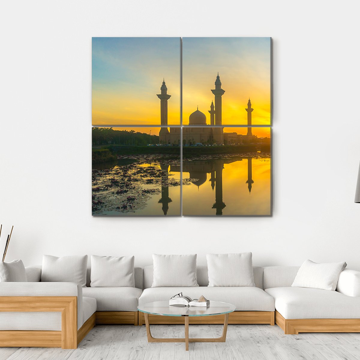 Tengku Ampuan Jemaah Mosque Canvas Wall Art-4 Square-Gallery Wrap-17" x 17"-Tiaracle