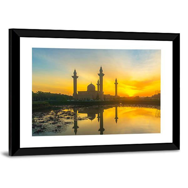 Tengku Ampuan Jemaah Mosque Panoramic Canvas Wall Art-1 Piece-36" x 12"-Tiaracle