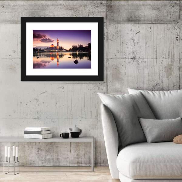 Tengku Zaharah Mosque Panoramic Canvas Wall Art-1 Piece-36" x 12"-Tiaracle