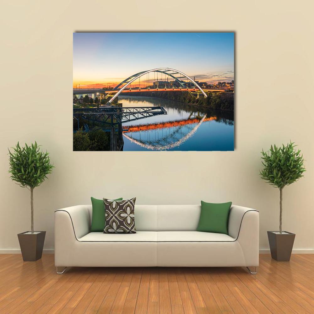 Tennessee Downtown Skyline Canvas Wall Art-1 Piece-Gallery Wrap-36" x 24"-Tiaracle