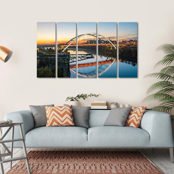 Tennessee Downtown Skyline Canvas Wall Art-5 Horizontal-Gallery Wrap-22" x 12"-Tiaracle