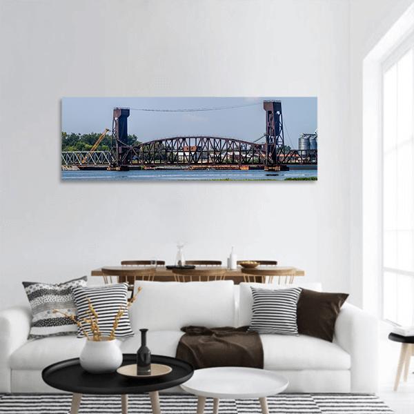 Drawbridge In Decatur Panoramic Canvas Wall Art-1 Piece-36" x 12"-Tiaracle
