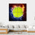 Tennis Ball In Fire Flames And Splashing Water Canvas Wall Art-4 Square-Gallery Wrap-17" x 17"-Tiaracle