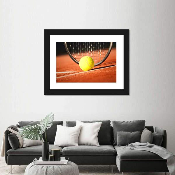 Tennis Ball &amp; Racket Canvas Wall Art-1 Piece-Framed Print-20" x 16"-Tiaracle