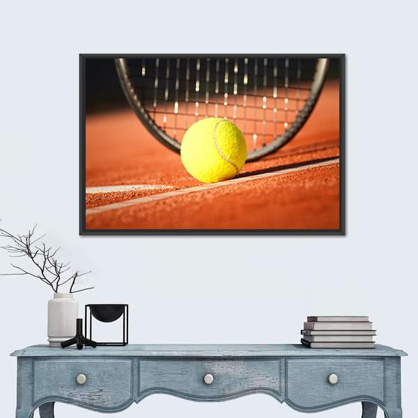 Tennis Ball &amp; Racket Canvas Wall Art-3 Horizontal-Gallery Wrap-25" x 16"-Tiaracle
