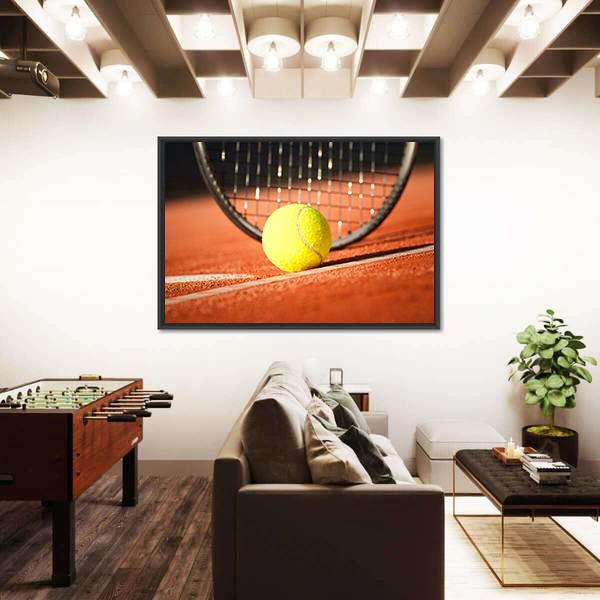 Tennis Ball &amp; Racket Canvas Wall Art-3 Horizontal-Gallery Wrap-25" x 16"-Tiaracle