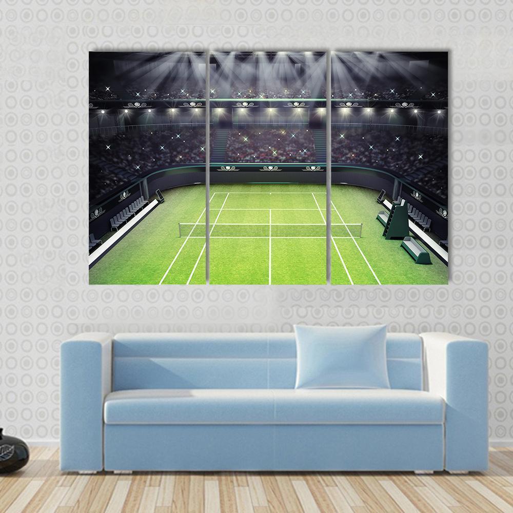 Tennis Stadium Canvas Wall Art-3 Horizontal-Gallery Wrap-37&quot; x 24&quot;-Tiaracle