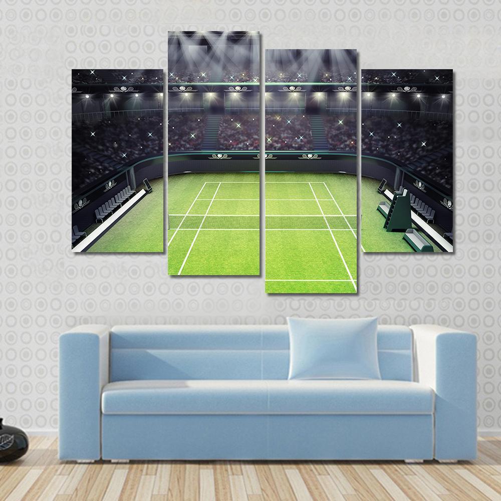 Tennis Stadium Canvas Wall Art-4 Pop-Gallery Wrap-50&quot; x 32&quot;-Tiaracle
