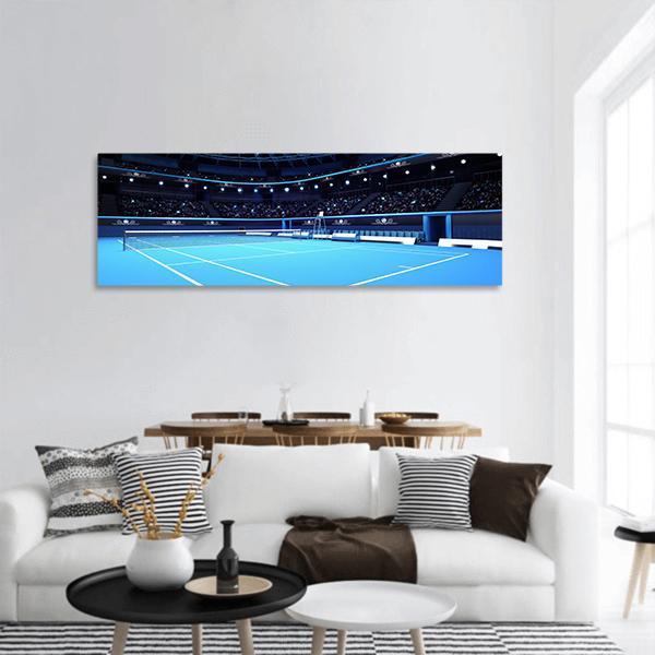 Tennis Court Panoramic Canvas Wall Art-1 Piece-36" x 12"-Tiaracle