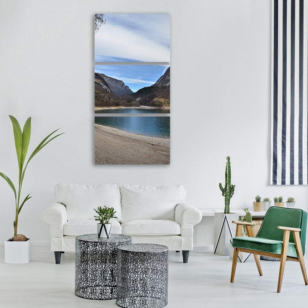 Tenno Lake In Italy Mountains Vertical Canvas Wall Art-1 Vertical-Gallery Wrap-12" x 24"-Tiaracle