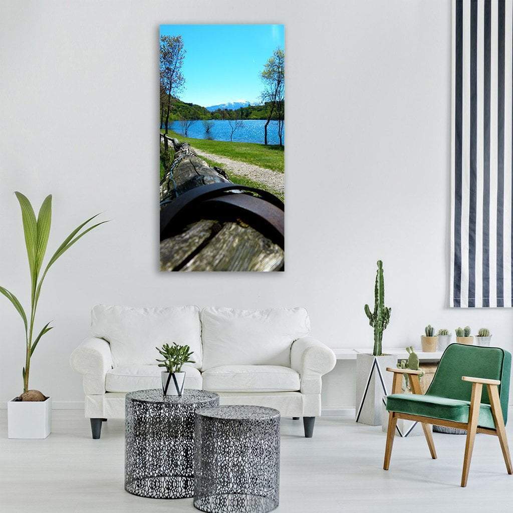 Tenno Lake In Italy Vertical Canvas Wall Art-3 Vertical-Gallery Wrap-12" x 25"-Tiaracle