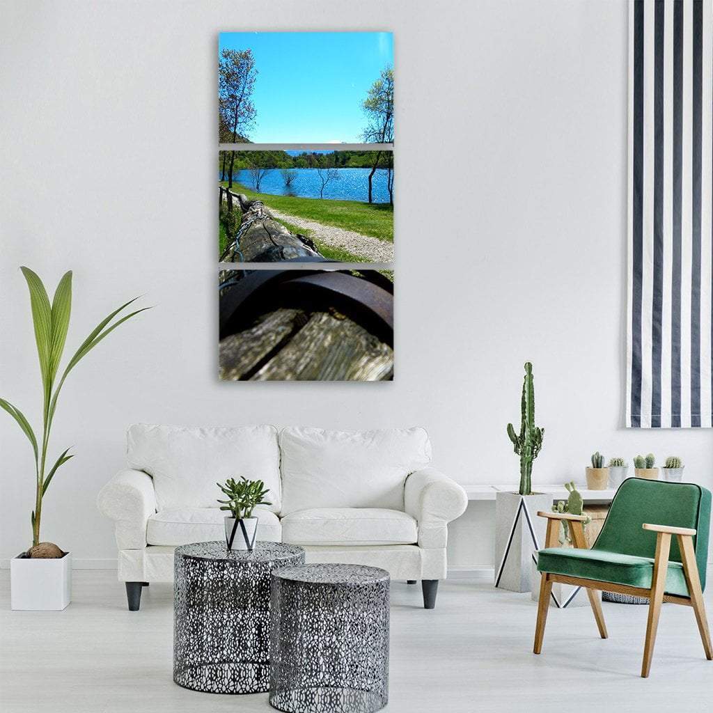 Tenno Lake In Italy Vertical Canvas Wall Art-3 Vertical-Gallery Wrap-12" x 25"-Tiaracle