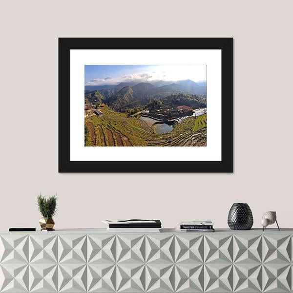 Terraced Rice Fields In Sapa Vietnam Panoramic Canvas Wall Art-1 Piece-36" x 12"-Tiaracle