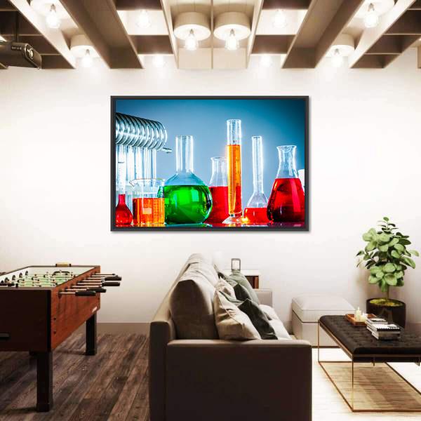 Test Tubes Canvas Wall Art-5 Horizontal-Gallery Wrap-22" x 12"-Tiaracle