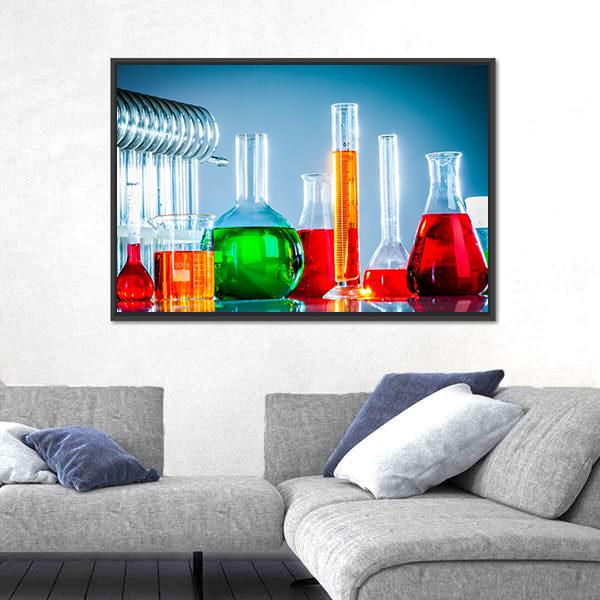 Test Tubes Canvas Wall Art-1 Piece-Floating Frame-24" x 16"-Tiaracle