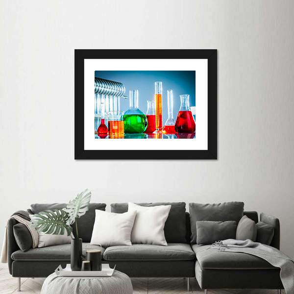 Test Tubes Canvas Wall Art-1 Piece-Framed Print-20" x 16"-Tiaracle